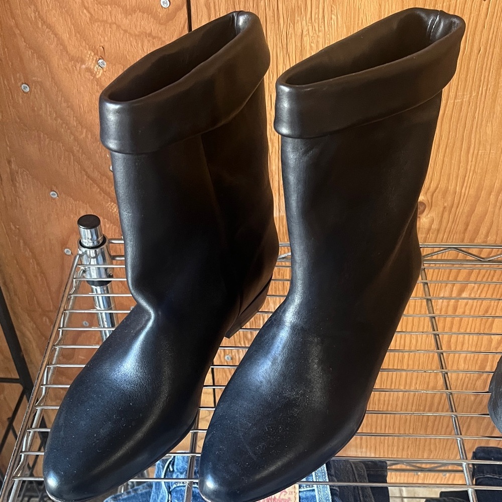 Black Leather Ankle Boots